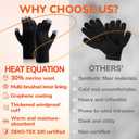 Merino Wool Gloves for Men Women, Touch Screen Warm Glove Liners Thermal Soft Knit Lining for Winter Running Hiking