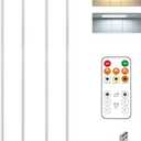 16in Under Cabinet Lighting with Remote Control,160 LED Motion Sensor Light Indoor,4000mAh USB Rechargeable Closet Lights,3 Color Temps Wireless Under Counter Lights for Kitchen,Pantry, Stair, 2 Pack (White-16 Inch)