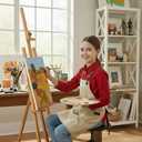 Kids Art Aprons for Painting, Gardening, Cooking, Multiple Pockets, Kids Smock for Boys & Girls, Waterproof (Age6-12) (Colorful Spots)