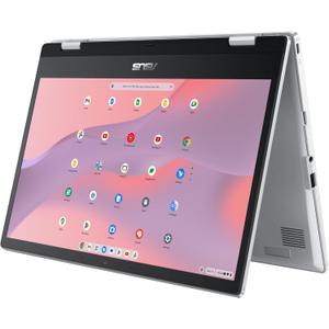 ASUS Chromebook Flip CX1 Convertible Laptop, 14" FHD NanoEdge 360-degree Touchscreen, Intel Celeron N6000 4-Core Processor, 128GB eMMC Storage, 8GB RAM, ChromeOS, Transparent Silver, CX1400FKA-AS88F