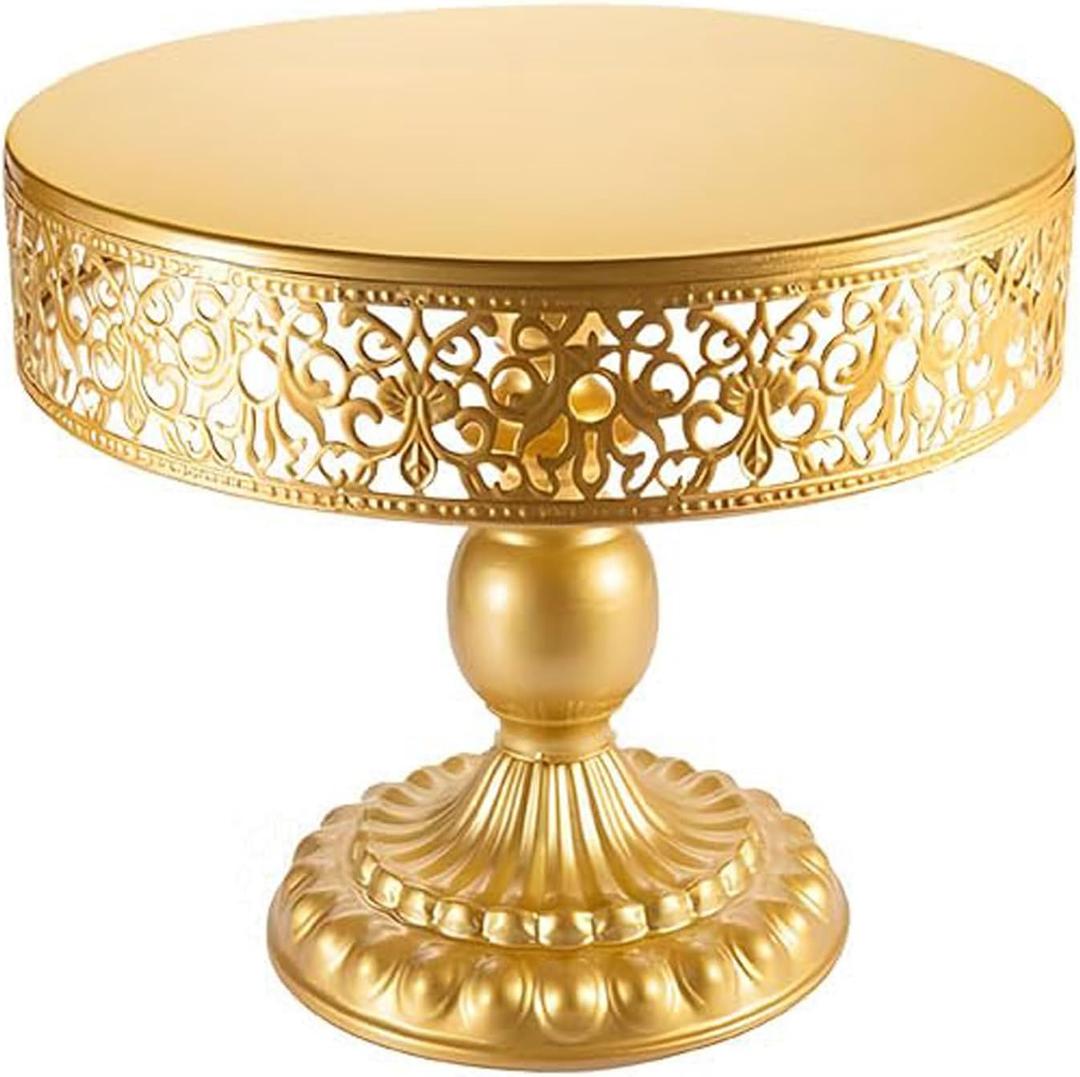 MTJYQTF Vintage Gold Cake Stand - Metal Dessert Table Display for Party, Vintage Candy Table Display for Wedding Birthday Baby Shower Housewarming Party Farewell Party CS001-T pan MTJYQTF Vintage Gold Cake Stand - Metal Dessert Table Display for Party, Vintage Candy Table Display for Wedding Birthday Baby Shower Housewarming Party Farewell Party CS001-T pan