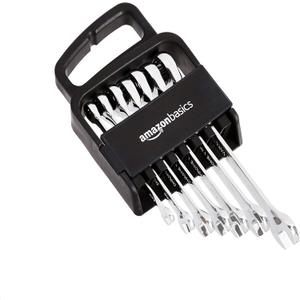Amazon Basics Ratcheting Combination Wrench Set - Metric, 7-Piece