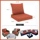 Favoyard Outdoor Seat Cushion Set 22 x 24 Inch Waterproof & Fade Resistant Patio Furniture Cushions with Removable Cover Deep Seat & Back Cushion with Tie Straps for Chair Sofa Couch
