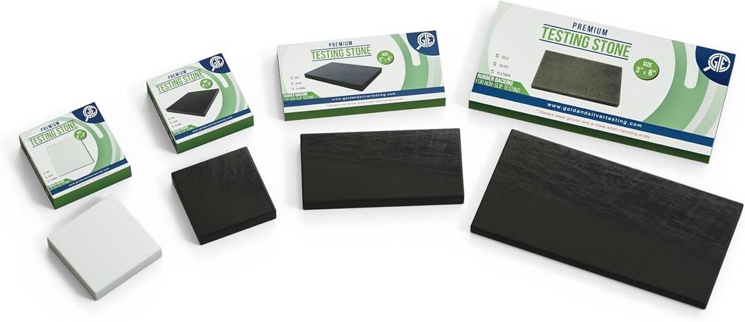 Set of 4 Gold Silver Platinum Jewelry Tester Scratch Streak Stones to use with Acid Test Kits 10K 14K 18K 22K 24K Minerals Precious Metals Detector