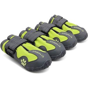 TRUE LOVE Dog Shoes Waterproof Anti-Slip Rain Boots with Reflective TLS3961 (4#, Neon Yellow)