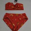 ZAFUL Women Ribbed Keyhole Tied High Waisted Bikini Spaghetti Straps Two Pieces Swimsuit Bathing Suit XL