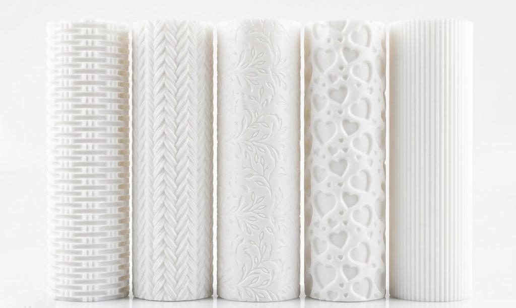 5 pcs Polymer Clay Texture Roller, Pottery Stamps for Polymer Clay Earrings Jewelry, Embossing Pottery Texture Rollers for Jewelry Making