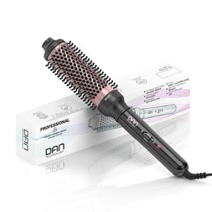 DAN Technology ThermalBrush,Non-Blowing Heated Round brush, Ceramic Curling Brush for Blowout Look,Dual Voltage travel Curling Brushs, Dual PTC Fast Style thermal round brushs, 1.5 Inch(Black)