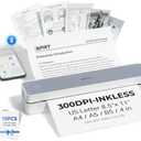 iDPRT Portable Printer Wireless for Travel, 300DPI Bluetooth Thermal Printer Support for 8.5"x11" US Letter, Inkless Compatible with iOS, Android, Laptop for Office, Car and Home, School