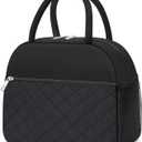 Lunch Bag Lunch Box for Women Men Insulated Reusable Large Lunch Tote Bag Adult Leakproof Simple Cooler Bag for Office Work Picnic Beach or Travel, Black (Medium - 10L)