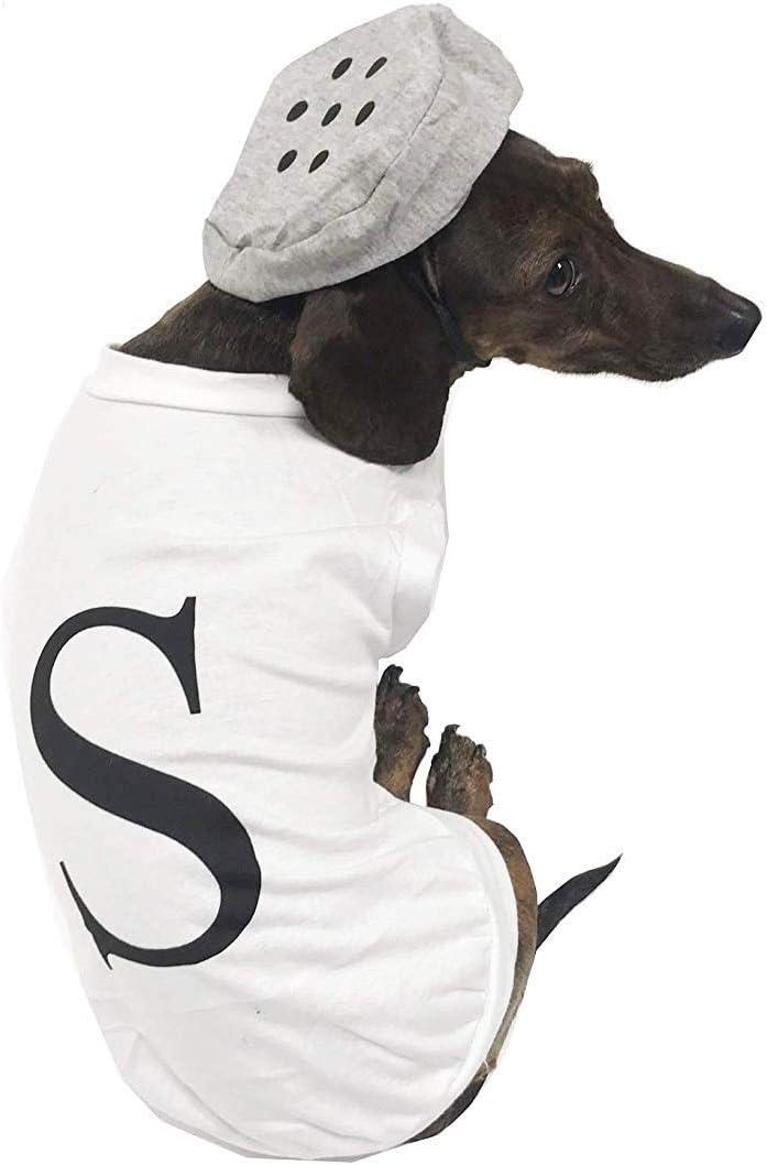 Midlee Salt & Pepper Dog Costume (Salt, X-Large) (White)