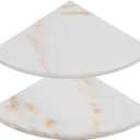 2 Pcs Gold Marble Corner Shower Shelf, 9 Inch Wall Mounted Marble Corner Shelves for Shower Bathroom Kitchen, Polished