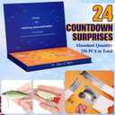 2 Set Christmas Fishing Gift for Men Advent Calendar 2025, 256 Pcs Fishing Lure Advent Calendar 24 Day Countdown Tackle Kit for Adults Fisher Men Women Father Grandpa Teen Boys, Xmas Gift