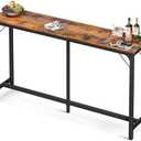 ODK 71 Inch Bar Table, Bar Height Pub Table, Counter Height Bar Table, Rectangular High Top Kitchen & Dining Counter Tables with Sturdy Legs & Easy-to-Clean Top, Rustic Brown