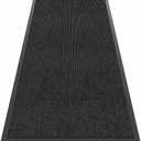 Front Door Mat, 4'x8' Indoor Outdoor Door Mat, Commercial Industrial Entrance Doormat, Heavy Duty Welcome Mat, Rubber Backing Non Slip Doormat for Entryway, Grey (Dark Grey Striped)