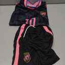 RIKPR Soccer Jersey for Boys Girls Youth Size Uniform Kids Football Shirt birthday present (black, 7-8years/ size22)