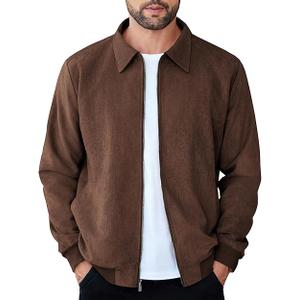 COOFANDY Men's Faux Suede Jacket Zipper Biker Coat Stylish Bomber Jacket Full Zip Jackets  3X-Large