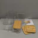 4 Pack Clear Laundry Pods Container & Dryer Sheet Holder, Plastic Square Laundry Room Organization and Storage Jars with Lids, Scoops & Labels for Detergent, Powder, Dryer Balls, Beads