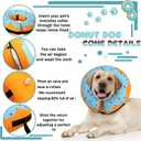 Recovery Donut Collar for Dogs & Cat,Inflatable Dog Cone Collar Alternative After Surgery,Soft Cone for Large Medium Small Dog,Adjustable Pet Neck Donut(Blue,Large)