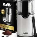 Kaffe Electric Coffee Grinder with Removable Cup (3.5oz) - Stainless Steel - Cleaning Brush Included - Espresso Coffee Bean Grinder for Home Use
