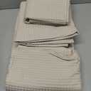 100% Egyptian Cotton Duvet Cover Set Queen Size, Waffle Weave Duvet Cover, 600 TC Soft Breathable Luxury Bedding Set for All Season, 3 PCS, 1 Duvet Cover and 2 Pillowcases, Light Beige (No Comforter), Queen (90" x 90")