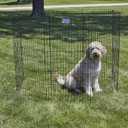 MidWest Homes for Pets 48-Inch Exercise Pen, for Indoor and Outdoor Use, 16 Sq Feet of Play, Single Door Folding Dog Pen, with Large Door Opening & Secure Latch, Easy to Set Up, Foldable Dog Playpen