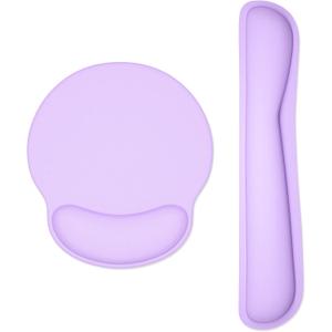 Dapesuom Keyboard Wrist Rest and Mouse Pad with Wrist Support, Cute Memory Foam Cushion for Keyboard and Mouse Set, Ergonomic Pad Rests with Non Slip Base for Easy Typing & Pain Relief, Vanilla Purple