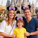 MADO 2 pack mouse ears headbands for adults women little girls boys (bright purple, onesize)