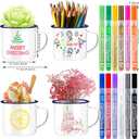 Hoolerry 32 Pieces Painted Mug Decorating Kit DIY Coffee Mug Painting Kit Graduation Personalized Cup You Can Decorate Coffee Design Your Own Cup for Craft Decor Drinking Christmas Father's Day