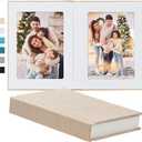 Photo Album 5x7 with Writing Space Linen Cover 5x7 Photo Album Book Holds 20 Photos Ideal for Wedding Theme-Album and Baby Photo Albums (Beige,20 Pockets)
