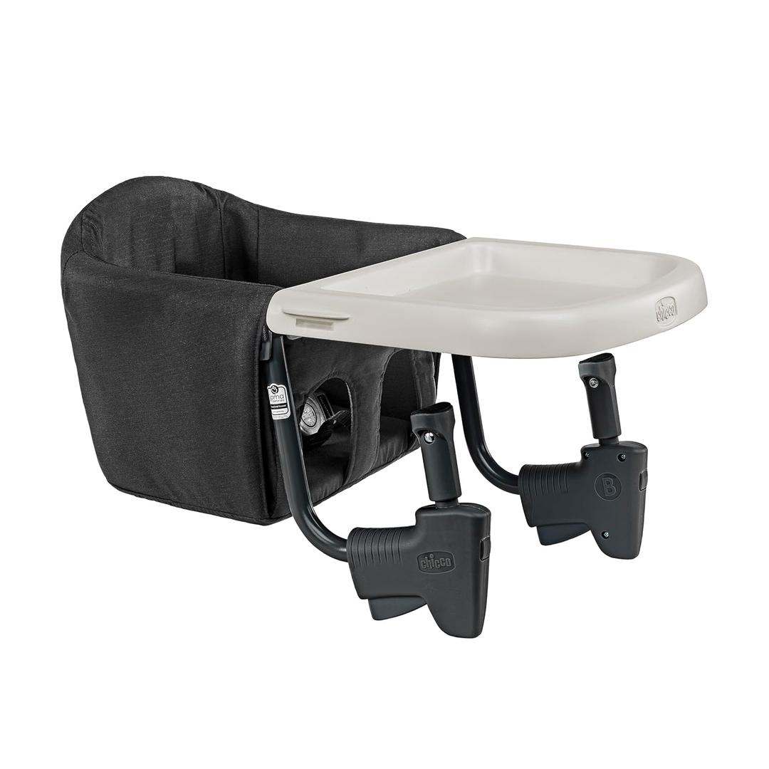 Chicco FastLock Go Hook-On High Chair with Carry Bag, Portable High Chair for Babies and Toddlers, Sets up in Seconds, Black/Black