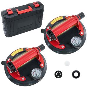 2 Pack 8" Suction Cup for Glass, Heavy Duty Glass Suction Cup Lifter with Metal Handle, Max Load 880lbs Industrial Windows Suction Cups Handle for Tile, Granite