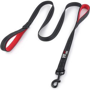 Plutus Pet Double Handle Dog Leash 4ft, Heavy Duty, Reflective Dual Handle Dog Leash for Safety Training, for Medium Large Dogs, 2 Handle Leads(Black)