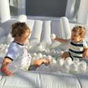 Inflatable White Bounce House for Kids with UL Blower-Portable, Large Ball Pool and Jump Space 3in1 Bouncy Castles A Spacious Joy-Room Bounce House for Kids 3-12 (Oxford material-13' L X 8' W X 8' H)