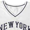 Remidoo Women's Embroidery Graphic Cropped Sweatshirt V Neck Loose Long Sleeve Crop Top (White, XL)