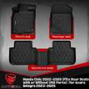 Floor Mats Compatible with Honda Civic 2022-2025 2026 (Fits Rear Seats with or Without USB Ports) | for Acura Integra 2023-2025, All Weather TPE Floor Liners, Custom Fit Car mats, 1st & 2nd Row, Black