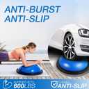 Zealty Half Balance Ball Trainer, Half Yoga Exercise Ball with Resistance Bands and Foot Pump, Balance Trainer for Stability Training, Strength Exercise Fitness, Home Gym Workout Equipment, Blue