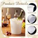 Layhit 48 Pcs Plastic Ice Buckets for Parties 3 Liters Wine Bucket Portable Ice Holder Disposable Wine Cooler for Party Wedding Party Beverages Champagne Soda and Beer (White)