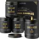 AOOVOO Scented Candles for Men - 4 Pack Candles for Home Scented, 36oz Soy Wax, 200 Hour Burn Time, Men Candle Set, Sandalwood Oud/Mahogany Teakwood/Smoke Vanilla/Jasmine Candle Set A