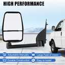 JDMSPEED Left Driver & Right Passenger Side View Mirror Compatible with 2003-2019 Chevy Express GMC Savana 1500/2500/3500 with Manual Adjustment Textured Exterior Mirror GM1321426