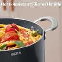 8 Quart Nonstick Stock Pot with Lid - BEZIA Ceramic Large Soup Pot for Family Cooking, Induction Ready, Stay-Cool Silicone Handles, Easy Cleanup, Perfect for Stews, Pasta & Batch Cooking
