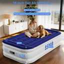 Sebor Air Mattress Twin with Built-in Pump 18", Comfortable Self-Inflating Air Mattress with High-Speed Pump, Durable Blow Up Mattress Twin with Storage Bag for Guests, Camping, Travel