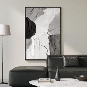 Large Framed Black and White Modern Abstract Vertical Wall Art for Living Room, Canvas Prints Paintings Artwork for Walls, Minimalist Gray Pictures for Hallway Stair Office Wall Decor 40x60 In Large Framed Black and White Modern Abstract Vertical Wall Art for Living Room, Canvas Prints Paintings Artwork for Walls, Minimalist Gray Pictures for Hallway Stair Office Wall Decor 40x60 In