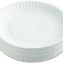 AJM Packaging  AJMPP9GRAWH Corporation PP9GRAWH Paper Plates, 9" Diameter, White, 12 Packs of 100 (Case of 1200)