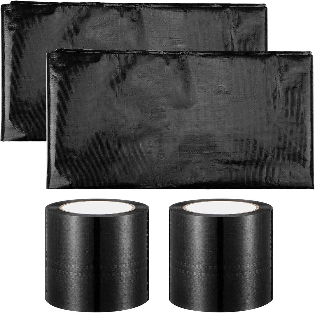 4 Pcs Mobile RV Bottom Repair Kit Include 4" x 88 ft Belly Waterproof Repair Tape and 72" x 30 ft Mobile Home Bottom Board Material for Home Awning Camper Travel Trailer Tear Patch