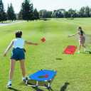 Portable Cornhole Set PVC Framed Corn Holes Outdoor Game Set with 2 Cornhole Boards, 8 Cornhole Bean Bags and Carrying Case, Camping Games Indoor Outdoor for Adults, Travel Camping Accessory
