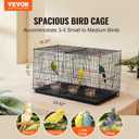 VEVOR 30-inch Flight Bird Cage, Stackable Divided Small Parakeet Cage for Parrots Canaries Cockatiels Lovebirds Finches Budgies Conures Macaws Pet Travel Birdcage with Handle and Perches