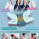 Cervical Neck Pillow for Pain Relief - Ergonomic Pillow Memory Foam Pillows for Sleeping, Cooling Orthopedic Neck Support Pillow, Contour Cervical Pillow Bed Pillow for Back Stomach Sleepers