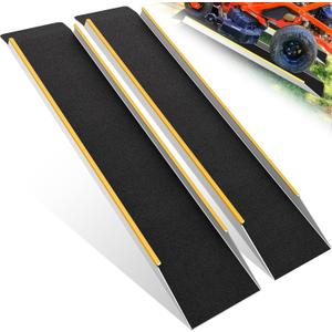 VNN 48" Aluminum Shed Ramps 2PCS - 4' Long Loading Ramp for Lawn Mower, 9.8" Wide Ramps for Shed, 1200 lbs Capacity Trailer Ramp for Motorcycle, E-Bike, Dirt Bike, Scooter, Bicycle