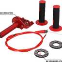 JFG RACING Motorcycle Throttle Assembly,7/8" 22mm Quick Twist Throttle Grips With Throttle Cable Aluminum Alloy Universal For CRF50 KLX SSR TTR 110 125 150 200 250cc Dirt Pit Bike ATV Mini Bike Red